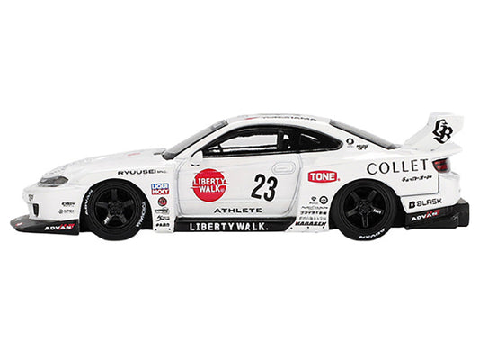 Nissan Silvia (S15) LB-Super Silhouette RHD (Right Hand Drive) #23 "Athlete" White with Graphics Limited Edition 1/64 Diecast Model Car by Mini GT LuxuryLifeWay Online Store