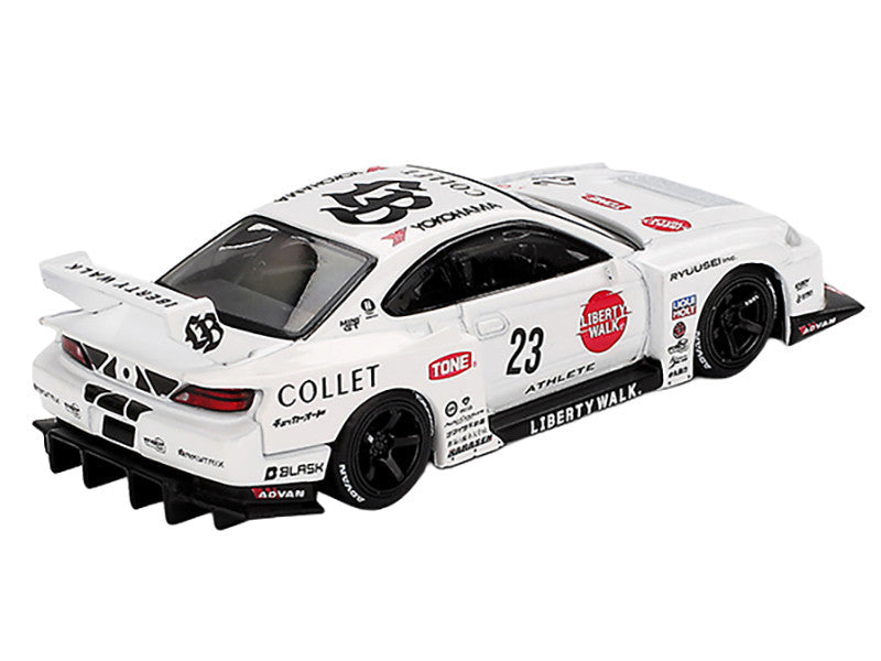Nissan Silvia (S15) LB-Super Silhouette RHD (Right Hand Drive) #23 "Athlete" White with Graphics Limited Edition 1/64 Diecast Model Car by Mini GT LuxuryLifeWay Online Store