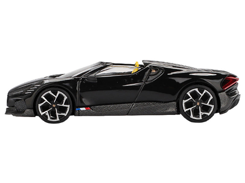 Bugatti W16 Mistral Black with Yellow Interior Limited Edition 1/64 Diecast Model Car by Mini GT LuxuryLifeWay Online Store