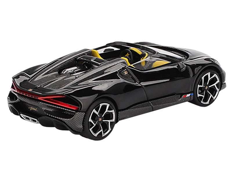 Bugatti W16 Mistral Black with Yellow Interior Limited Edition 1/64 Diecast Model Car by Mini GT LuxuryLifeWay Online Store