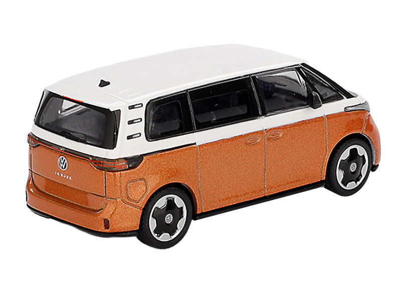 Volkswagen ID.Buzz Van Candy White and Energetic Orange Metallic Limited Edition 1/64 Diecast Model Car by Mini GT LuxuryLifeWay Online Store