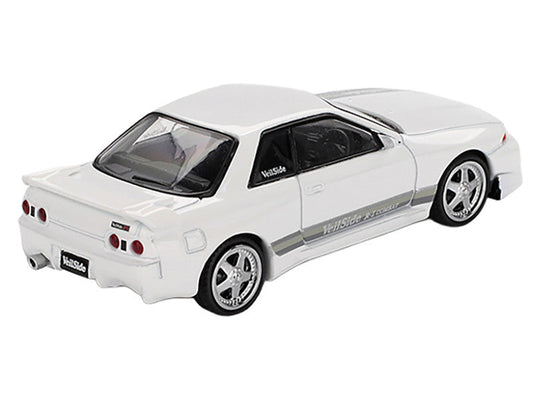 Nissan Skyline GT-R (R32) RHD (Right Hand Drive) "Veilside Combat C-I" White with Gray Stripes Limited Edition 1/64 Diecast Model Car by Mini GT LuxuryLifeWay Online Store