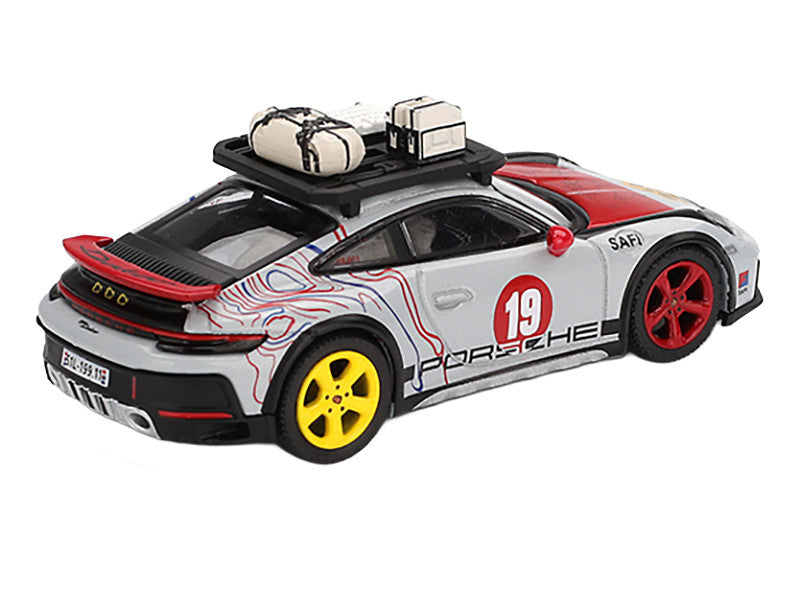Porsche 911 Dakar #19 "Uncle Rally" Gray with Graphics and Roof Rack Limited Edition 1/64 Diecast Model Car by Mini GT LuxuryLifeWay Online Store