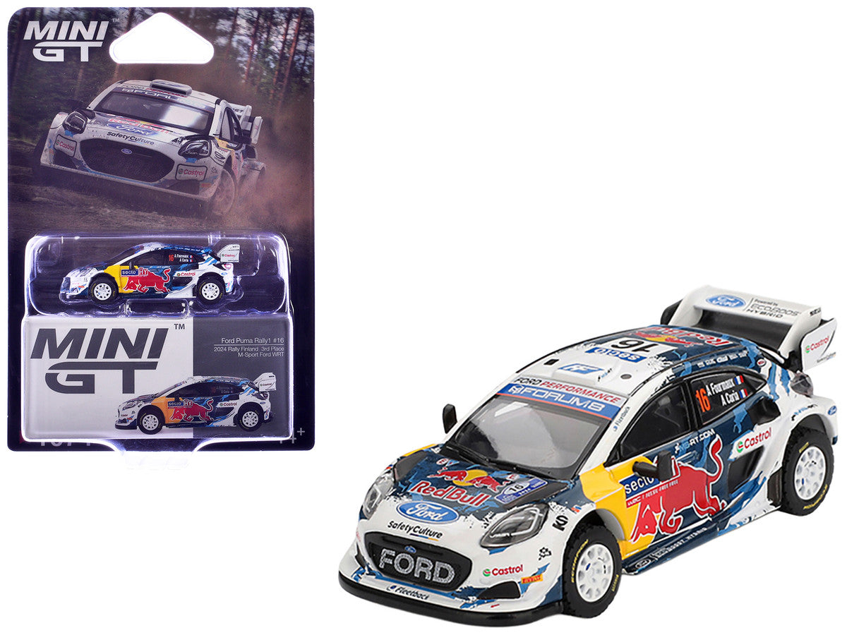 Ford Puma Rally1 #16 Adrien Fourmaux - Alexandre Coria "M-Sport Ford WRT" 3rd Place "Rally Finland" (2024) Limited Edition 1/64 Diecast Model Car by Mini GT LuxuryLifeWay Online Store