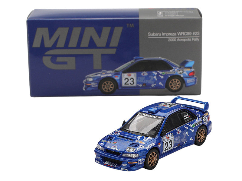 Subaru Impreza WRC99 #23 Richard Burns - Roger Freeman "Acropolis Rally" (2000) Limited Edition 1/64 Diecast Model Car by Mini GT LuxuryLifeWay Online Store