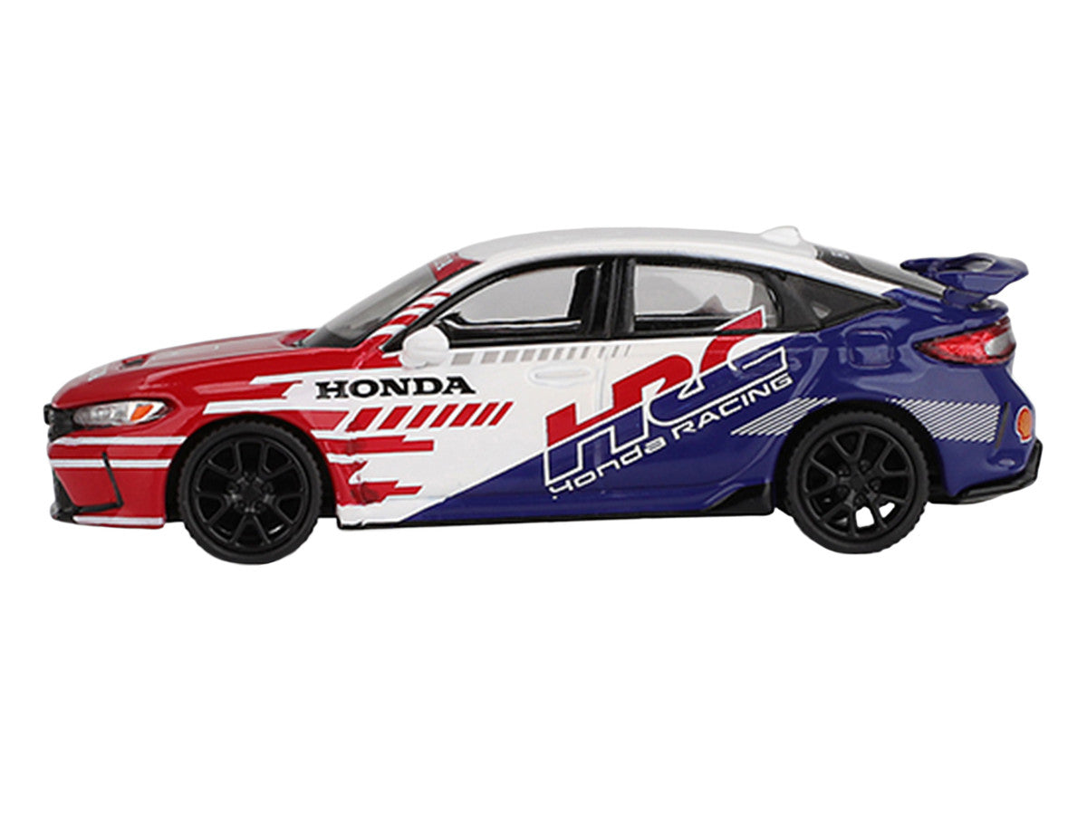 Honda Civic TYPE R "2024 Pace Car HRC" White with Red and Blue Graphics Limited Edition 1/64 Diecast Model Car by Mini GT LuxuryLifeWay Online Store