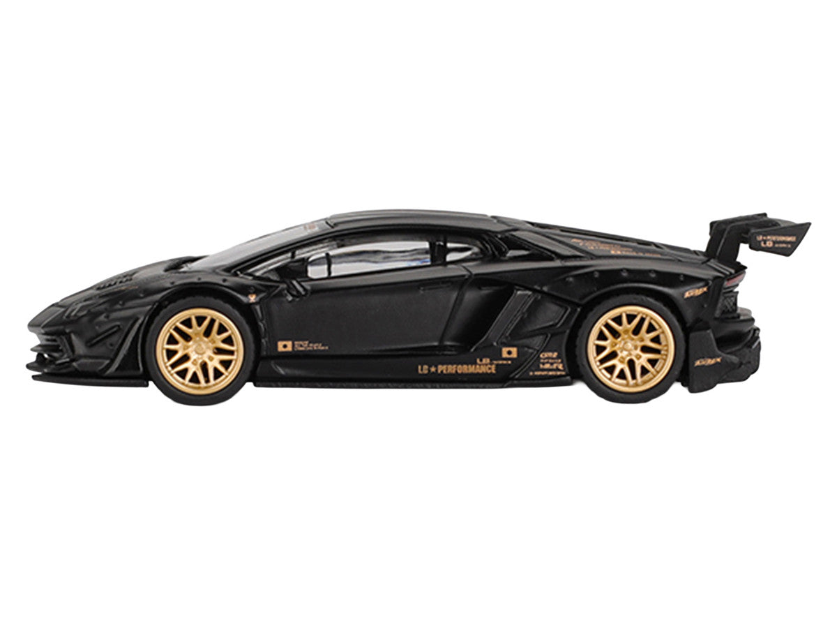 Lamborghini Aventador "LB-Works" Matt Black with Carbon Hood Limited Edition 1/64 Diecast Model Car by Mini GT LuxuryLifeWay Online Store