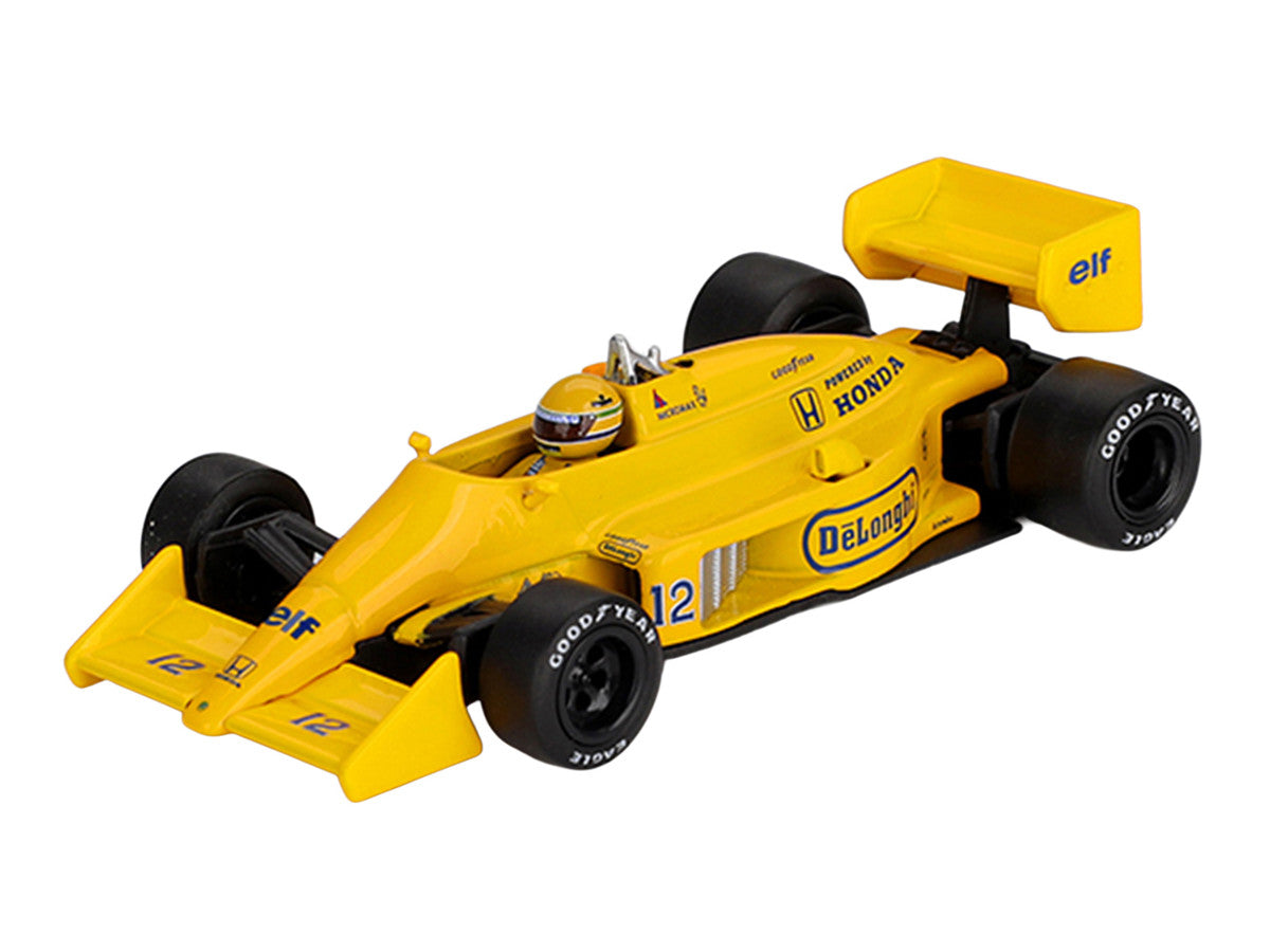 Lotus 99T #12 Ayrton Senna Winner Formula One F1 "Monaco GP" (1987) with Driver Figure Limited Edition 1/64 Die Cast Model Car by Mini GT LuxuryLifeWay Online Store