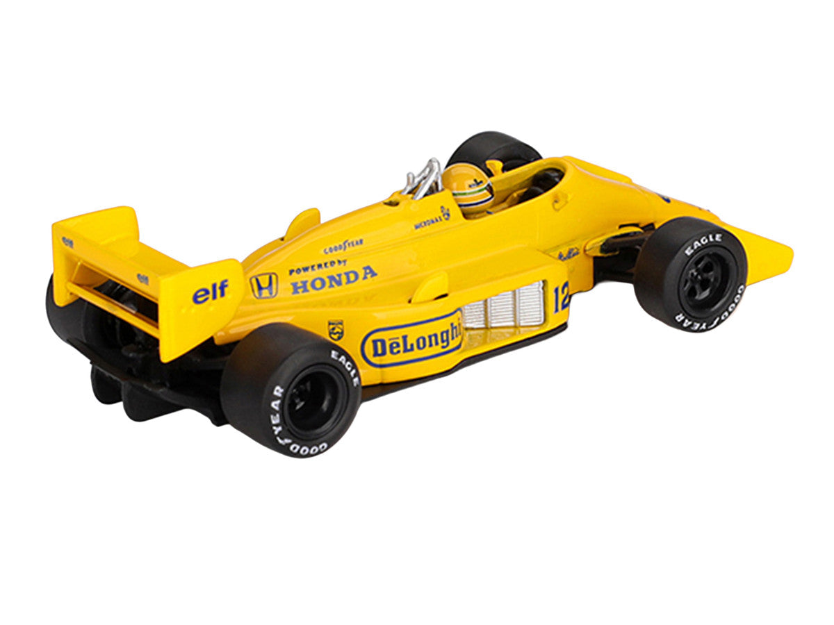 Lotus 99T #12 Ayrton Senna Winner Formula One F1 "Monaco GP" (1987) with Driver Figure Limited Edition 1/64 Die Cast Model Car by Mini GT LuxuryLifeWay Online Store