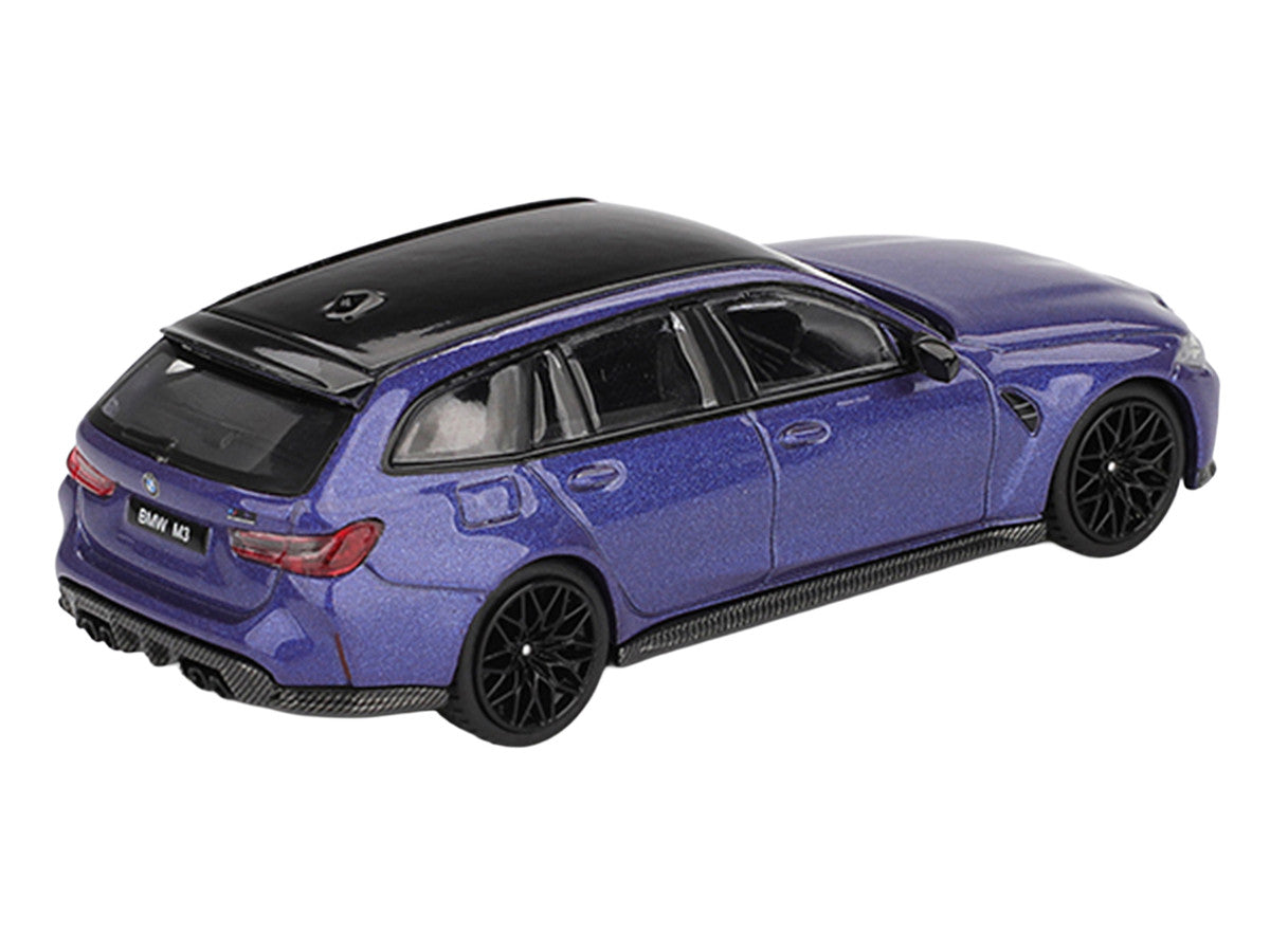 BMW M3 Competition Touring Portimao Blue Metallic with Black Top 1/64 Diecast Model Car by Mini GT LuxuryLifeWay Online Store