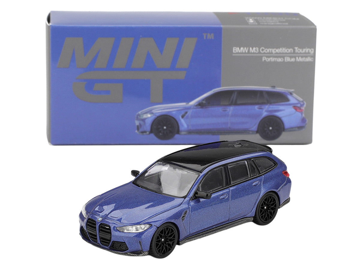 BMW M3 Competition Touring Portimao Blue Metallic with Black Top 1/64 Diecast Model Car by Mini GT LuxuryLifeWay Online Store