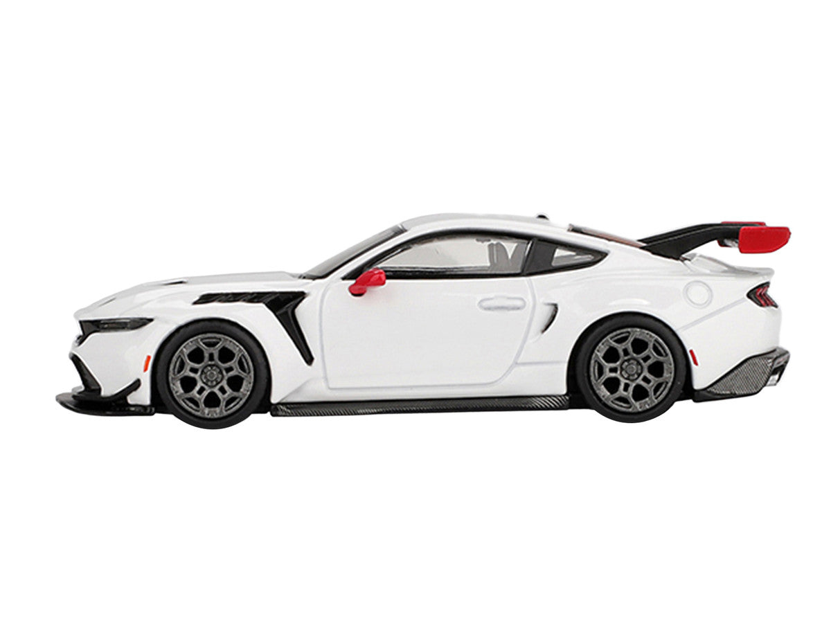 Ford Mustang GTD "Spirit of America" White with Red and Blue Stripes Limited Edition 1/64 Diecast Model Car by Mini GT LuxuryLifeWay Online Store