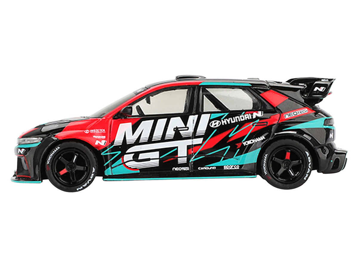 Hyundai Ioniq 5N RS-01T "Mini GT" Black with Graphics "2025 Tokyo Auto Salon" Limited Edition 1/64 Diecast Model Car by Mini GT LuxuryLifeWay Online Store