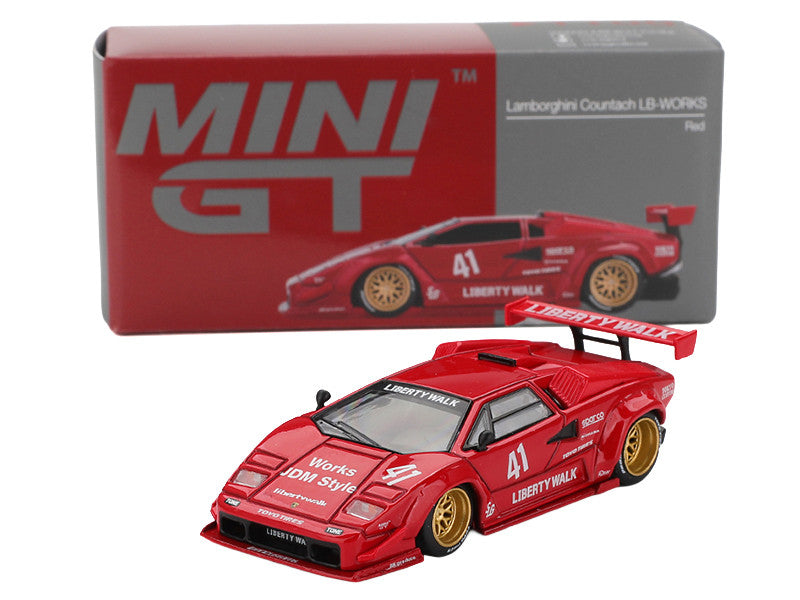 Lamborghini Countach LB-WORKS #41 Red Limited Edition 1/64 Diecast Model Car by Mini GT LuxuryLifeWay Online Store