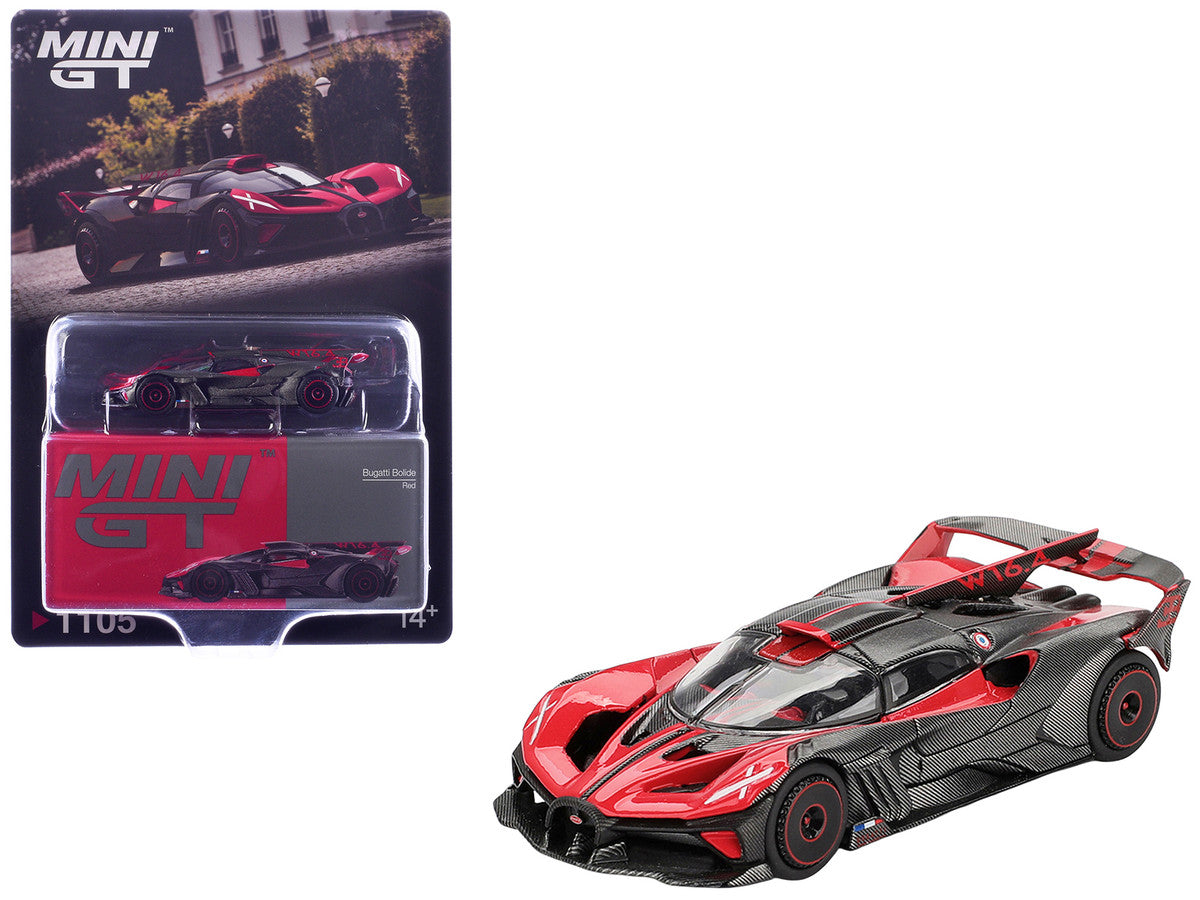 Bugatti Bolide Red and Carbon Fiber Limited Edition 1/64 Diecast Model Car by Mini GT LuxuryLifeWay Online Store