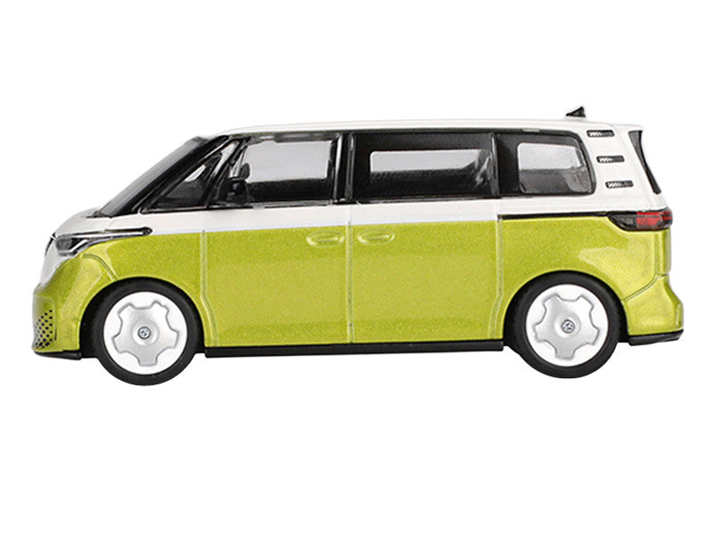 Volkswagen ID. Buzz Van Pomelo Yellow Metallic and Candy White Limited Edition 1/64 Diecast Model Car by Mini GT LuxuryLifeWay Online Store
