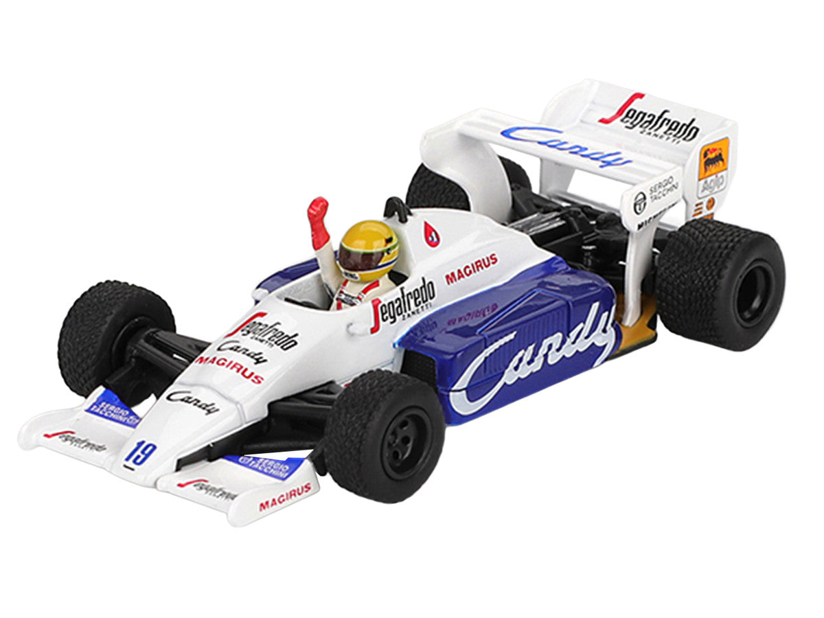 Toleman TG184 #19 Ayrton Senna 2nd Place Formula One F1 "Monaco GP" (1984) with Driver Figure Limited Edition 1/64 Diecast Model Car by Mini GT LuxuryLifeWay Online Store