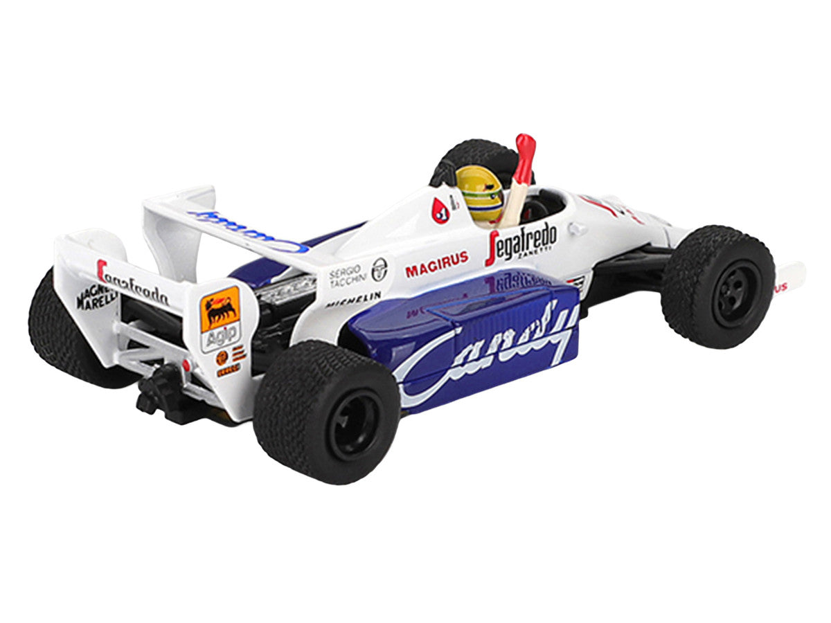 Toleman TG184 #19 Ayrton Senna 2nd Place Formula One F1 "Monaco GP" (1984) with Driver Figure Limited Edition 1/64 Diecast Model Car by Mini GT LuxuryLifeWay Online Store