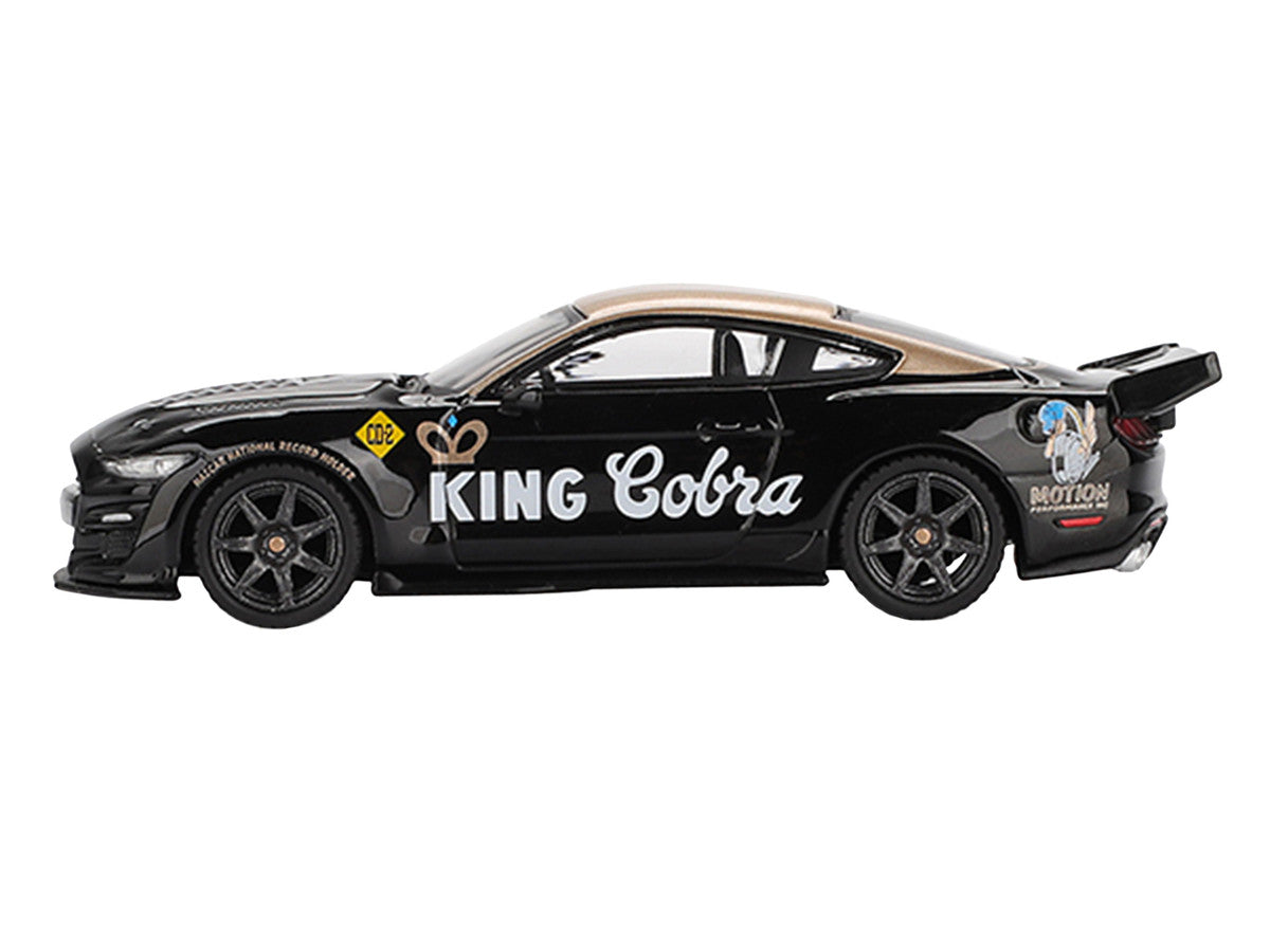 Shelby GT500 Dragon Snake Concept "King Cobra" Black with Gold Metallic Top Limited Edition 1/64 Diecast Model Car by Mini GT LuxuryLifeWay Online Store