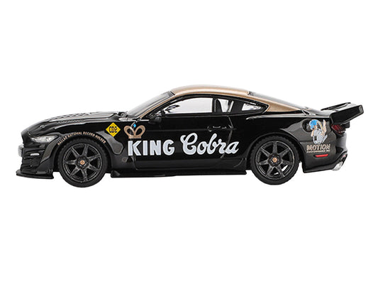Shelby GT500 Dragon Snake Concept "King Cobra" Black with Gold Metallic Top Limited Edition 1/64 Diecast Model Car by Mini GT LuxuryLifeWay Online Store