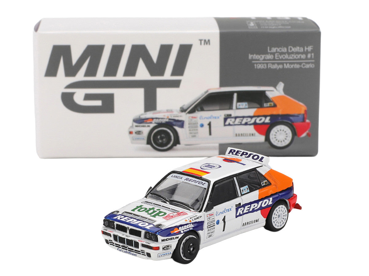 Lancia Delta HF Integrale Evoluzione #1 Carlos Sainz - Luis Moya "Rallye Monte-Carlo" (1993) Limited Edition 1/64 Diecast Model Car by Mini GT LuxuryLifeWay Online Store