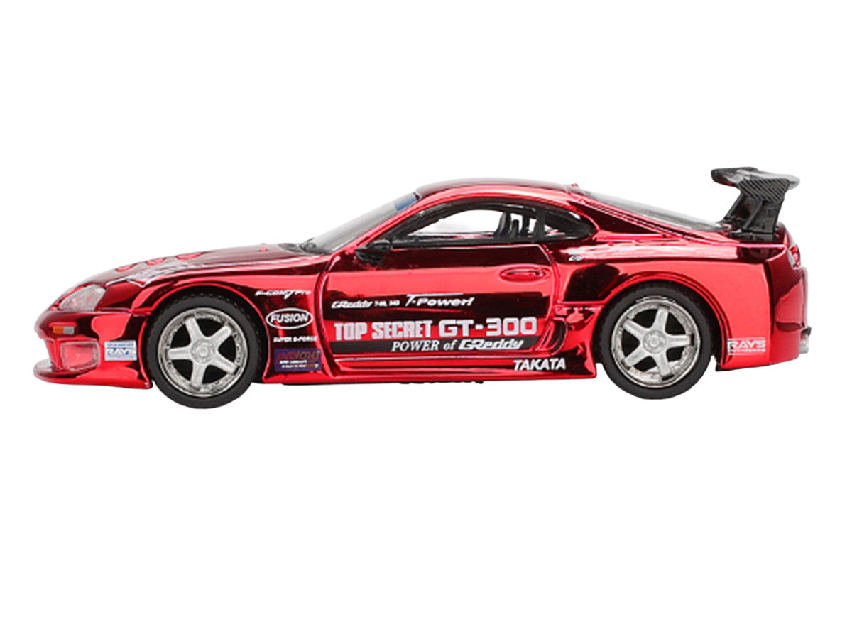 Toyota Supra (A80) Top Secret GT-300 RHD (Right Hand Drive) Red Chrome Limited Edition 1/64 Die Cast Model Car by Mini GT LuxuryLifeWay Online Store