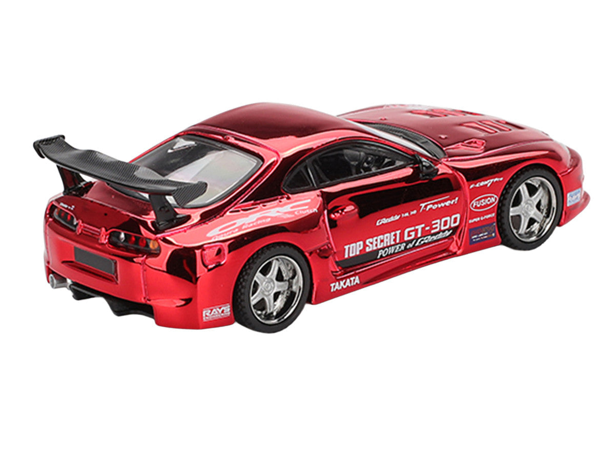 Toyota Supra (A80) Top Secret GT-300 RHD (Right Hand Drive) Red Chrome Limited Edition 1/64 Die Cast Model Car by Mini GT LuxuryLifeWay Online Store