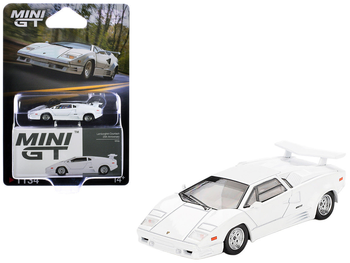 Lamborghini Countach "25th Anniversary" White Limited Edition 1/64 Diecast Model Car by Mini GT LuxuryLifeWay Online Store