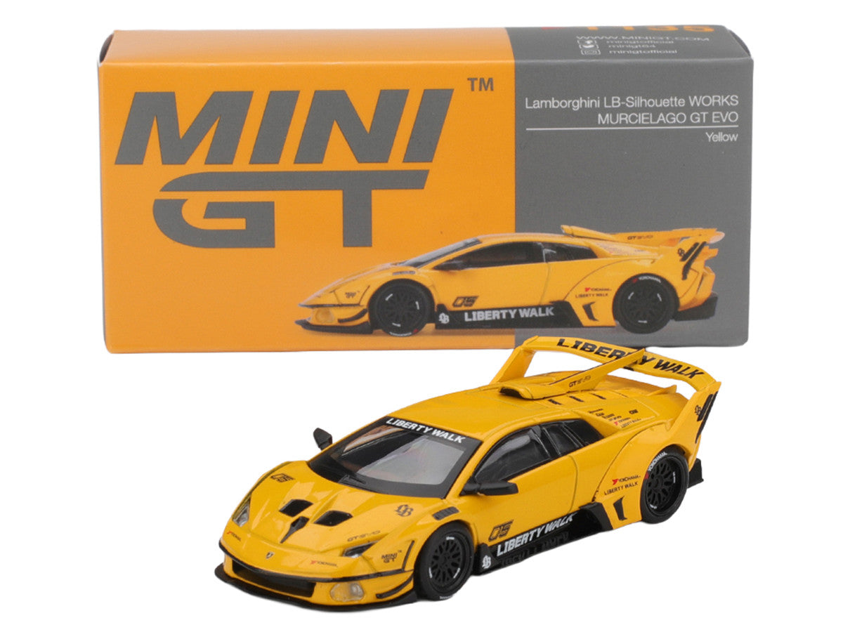 Lamborghini Murcielago GT EVO LB-Silhouette Works Yellow Limited Edition 1/64 Diecast Model Car by Mini GT LuxuryLifeWay Online Store