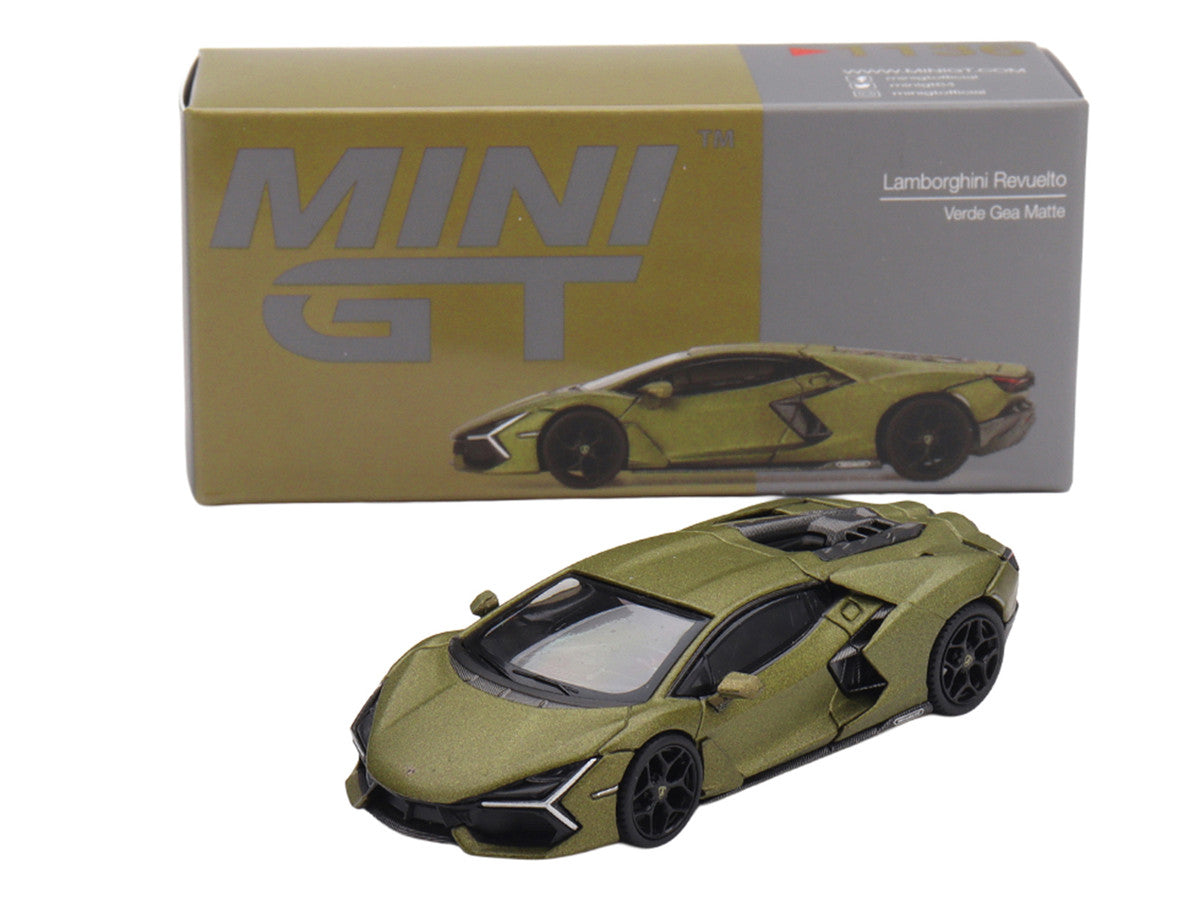 Lamborghini Revuelto Verde Gea Matte Green Metallic Limited Edition 1/64 Die Cast Model Car by Mini GT LuxuryLifeWay Online Store