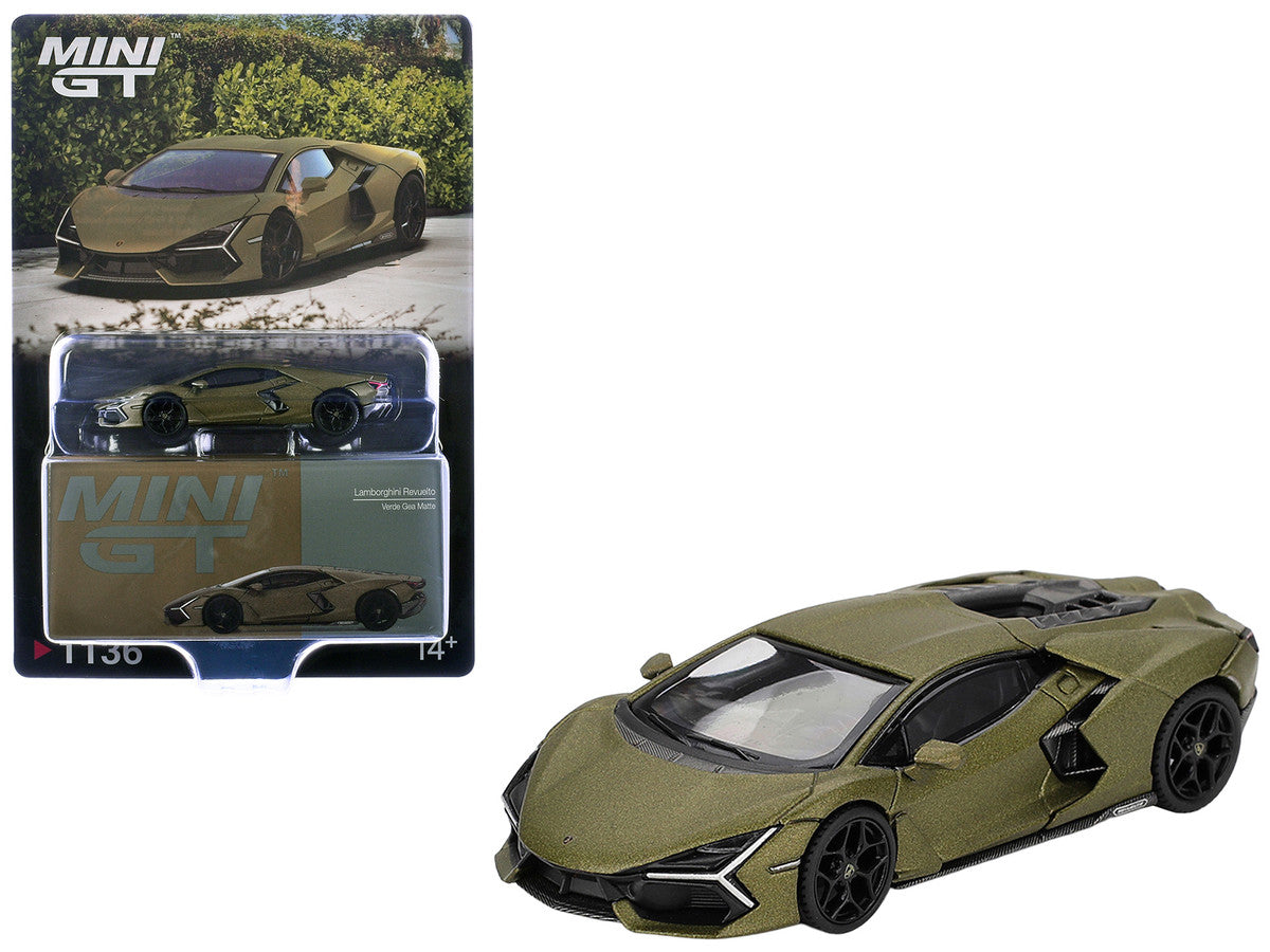 Lamborghini Revuelto Verde Gea Matte Green Metallic Limited Edition 1/64 Die Cast Model Car by Mini GT LuxuryLifeWay Online Store