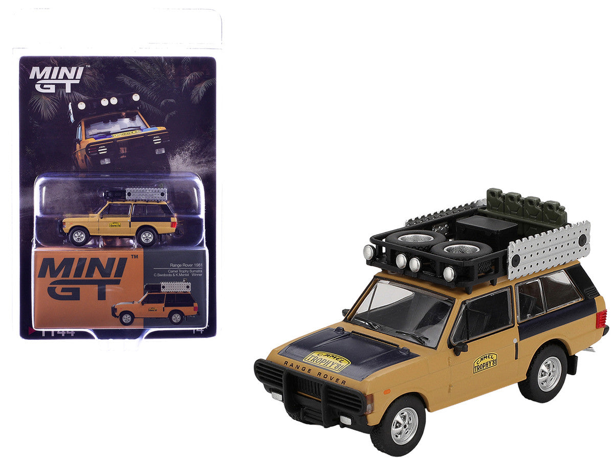 Range Rover with Roofrack "West Germany 1" Christian Swoboda - Knuth Mentel Winner "Camel Trophy Sumatra" (1981) Limited Edition 1/64 Diecast Model Car by Mini GT LuxuryLifeWay Online Store