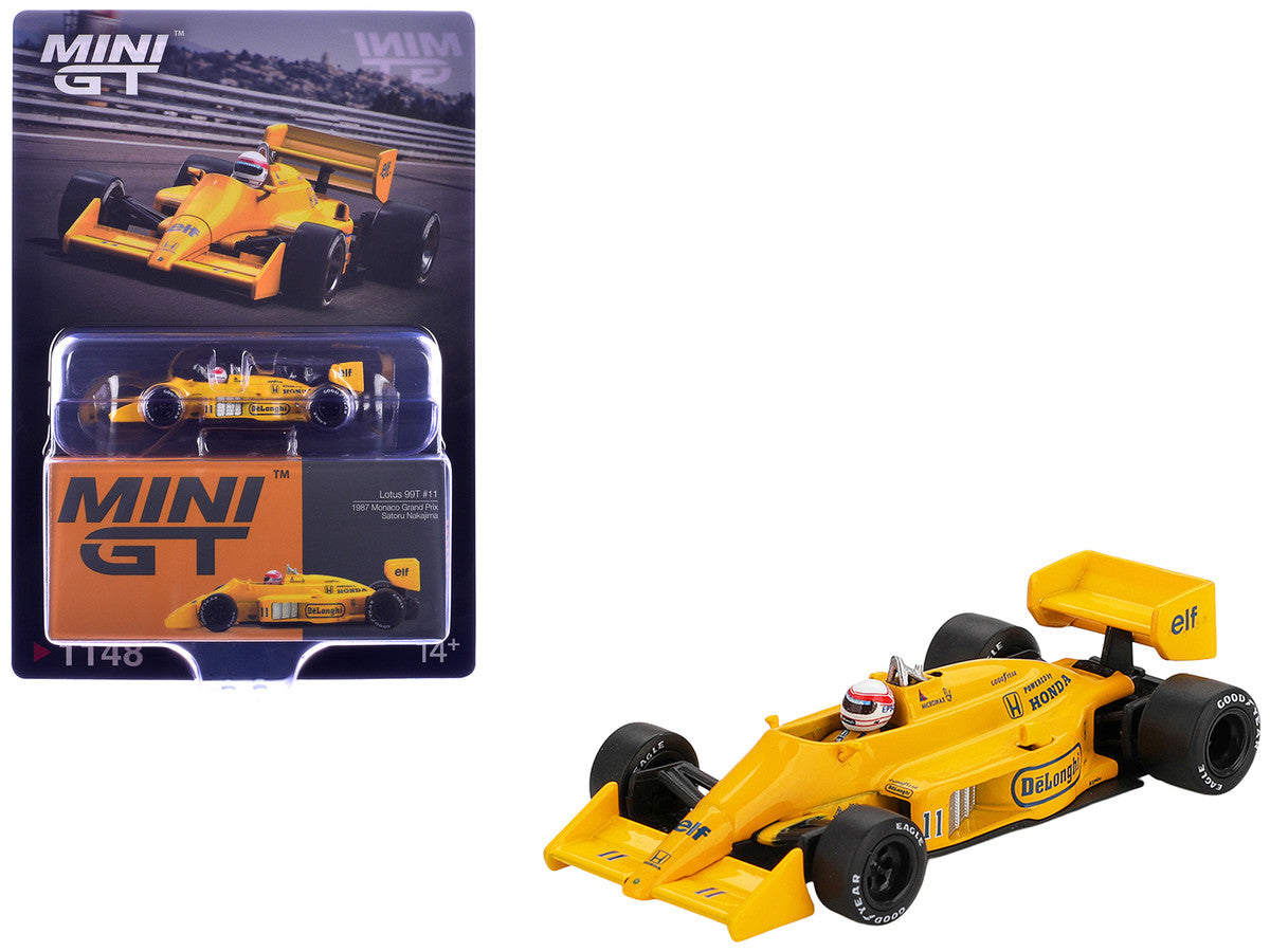 Lotus 99T #11 Satoru Nakajima Formula One F1 "Monaco GP" (1987) with Driver Figure Limited Edition 1/64 Diecast Model Car by Mini GT LuxuryLifeWay Online Store
