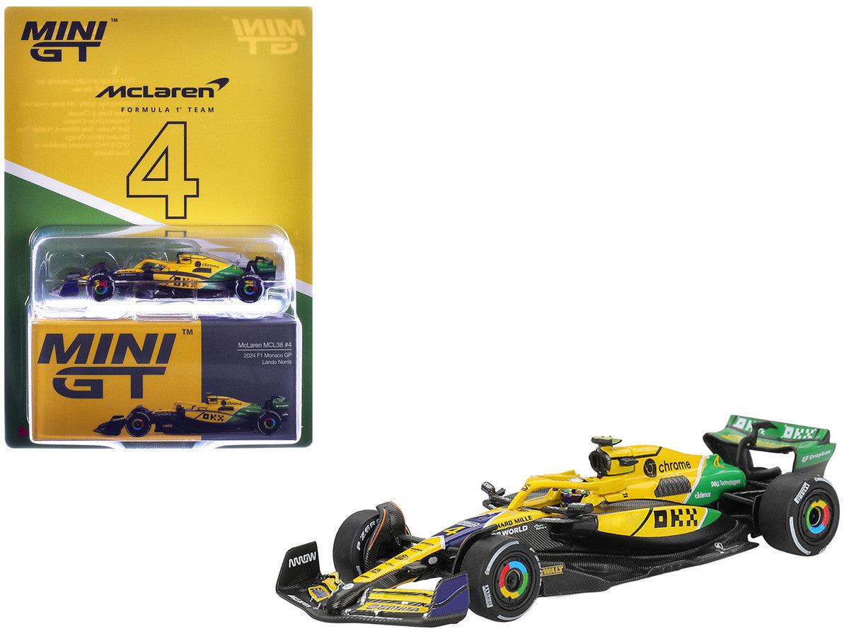 McLaren MCL38 #4 Lando Norris Formula One F1 "Monaco GP" (2024) Limited Edition 1/64 Diecast Model Car by Mini GT LuxuryLifeWay Online Store