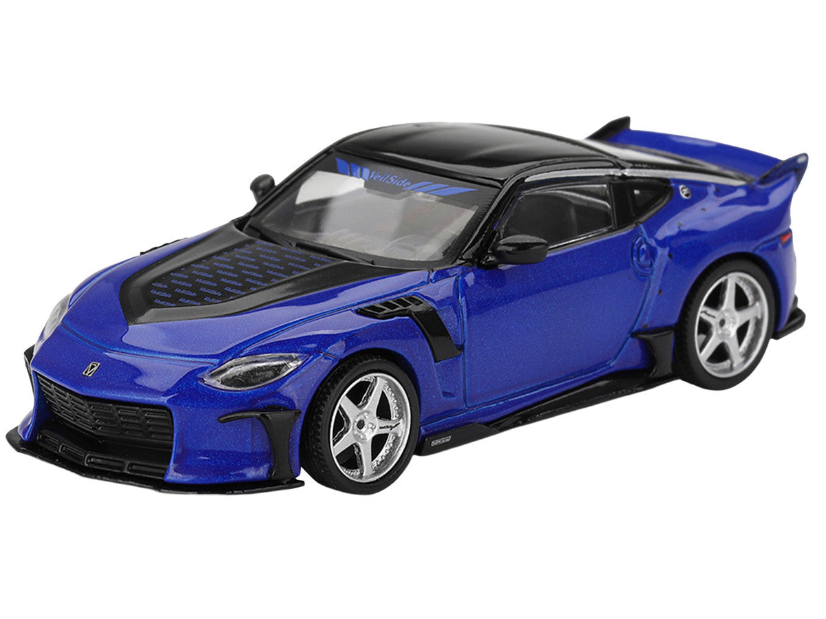 Nissan Z VeilSide FFZ400 Seiran Blue Metallic with Black Top Limited Edition 1/64 Diecast Model Car by Mini GT LuxuryLifeWay Online Store