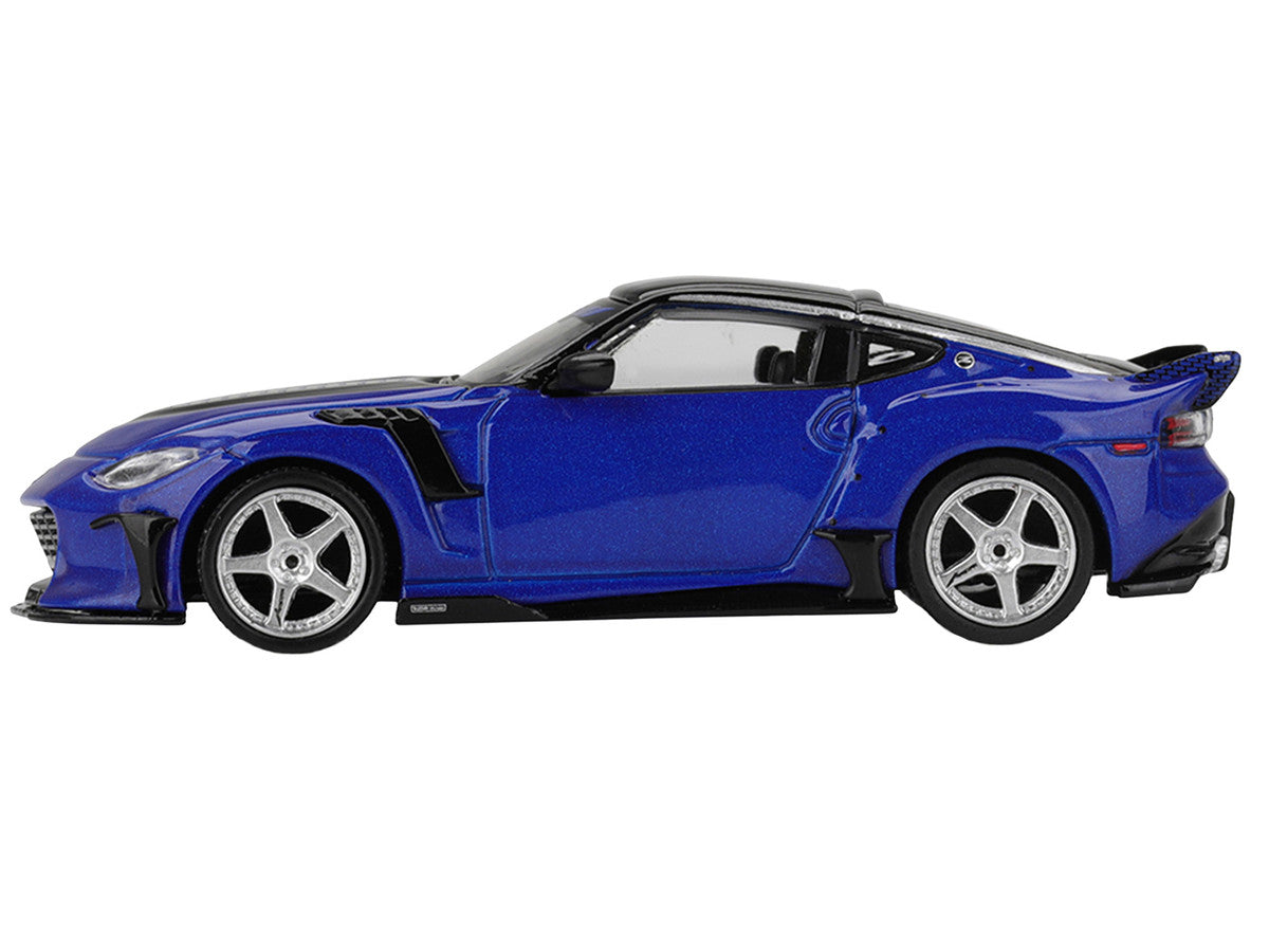 Nissan Z VeilSide FFZ400 Seiran Blue Metallic with Black Top Limited Edition 1/64 Diecast Model Car by Mini GT LuxuryLifeWay Online Store