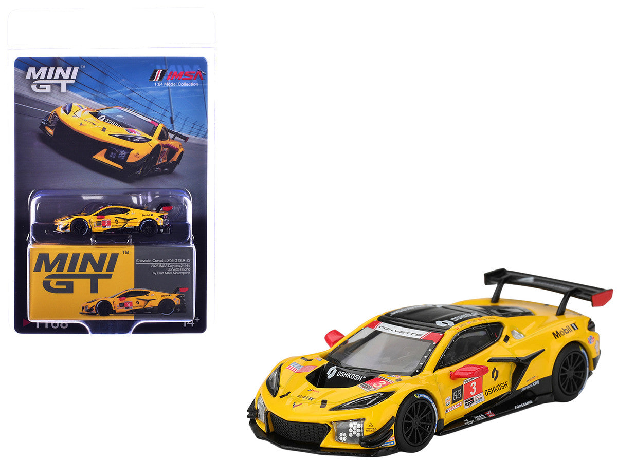 Chevrolet Corvette Z06 GT3.R #3 Antonio Garcia - Daniel Juncadella - Alexander Sims "Corvette Racing by Pratt Miller Motorsports" GTD Pro Class 2nd Place IMSA "24 Hours of Daytona" (2025) Limited Edition 1/64 Die Cast Model Car by Mini GT LuxuryLifeWay Online Store
