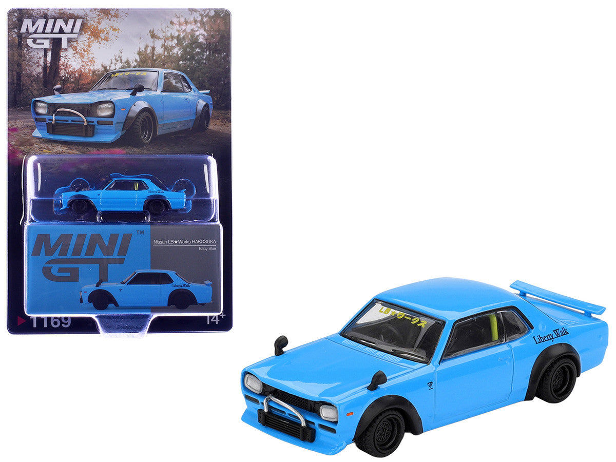 Nissan LB-Works Hakosuka RHD (Right Hand Drive) Baby Blue Limited Edition 1/64 Diecast Model Car by Mini GT LuxuryLifeWay Online Store