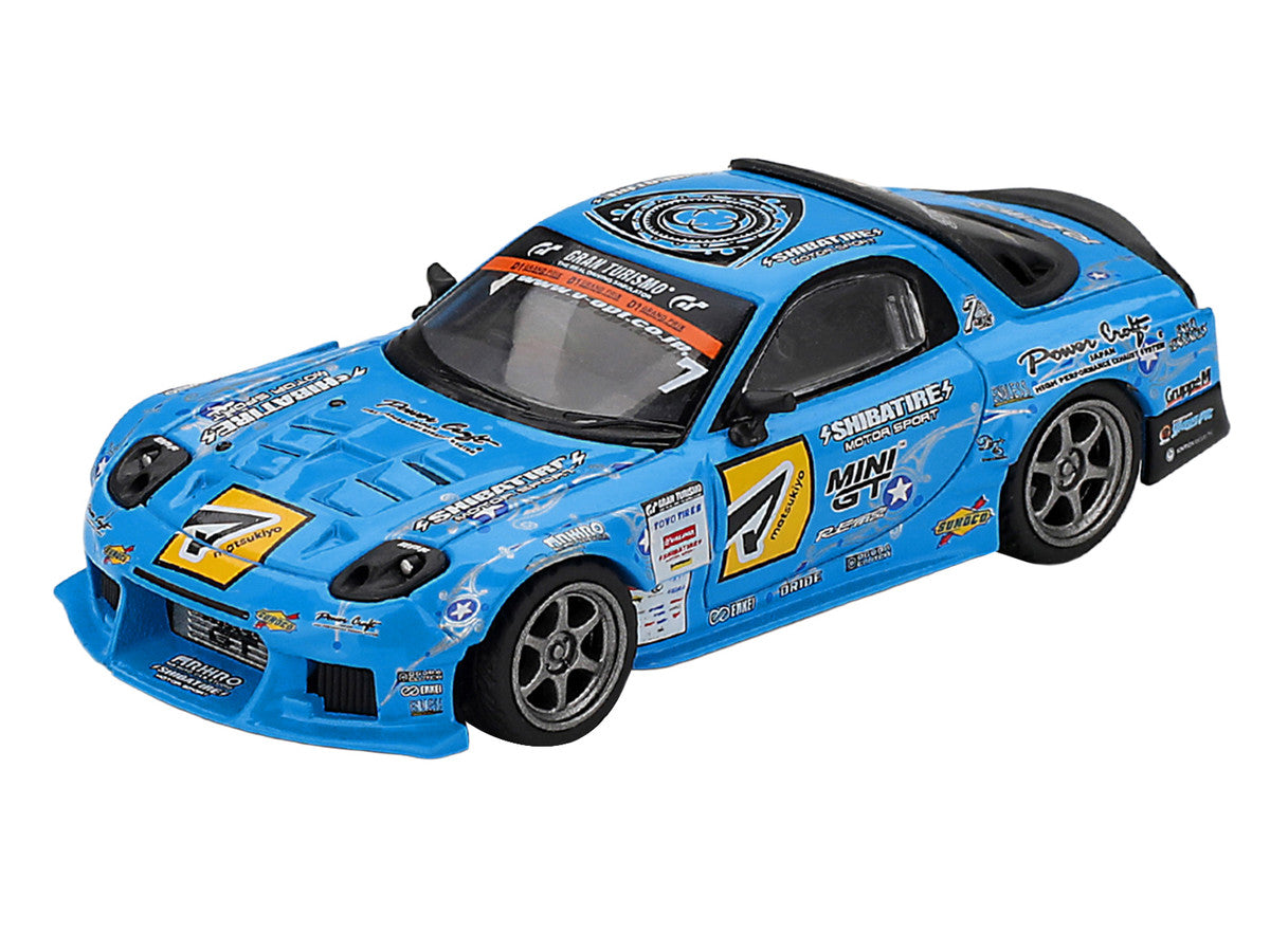 Mazda RX-7 RE-Amemiya RHD (Right Hand Drive) Blue with Graphics "D1GP" (2025) Limited Edition 1/64 Diecast Model Car by Mini GT LuxuryLifeWay Online Store