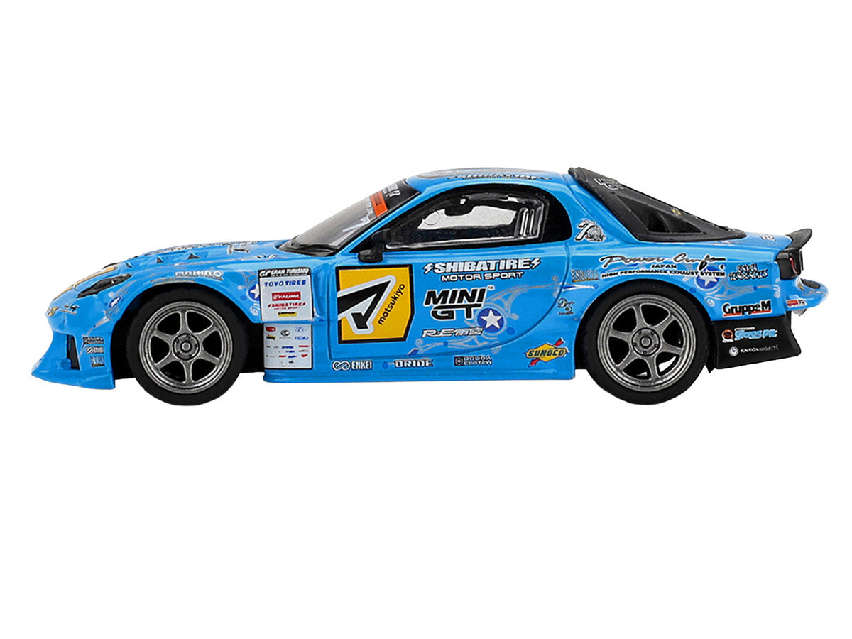 Mazda RX-7 RE-Amemiya RHD (Right Hand Drive) Blue with Graphics "D1GP" (2025) Limited Edition 1/64 Diecast Model Car by Mini GT LuxuryLifeWay Online Store
