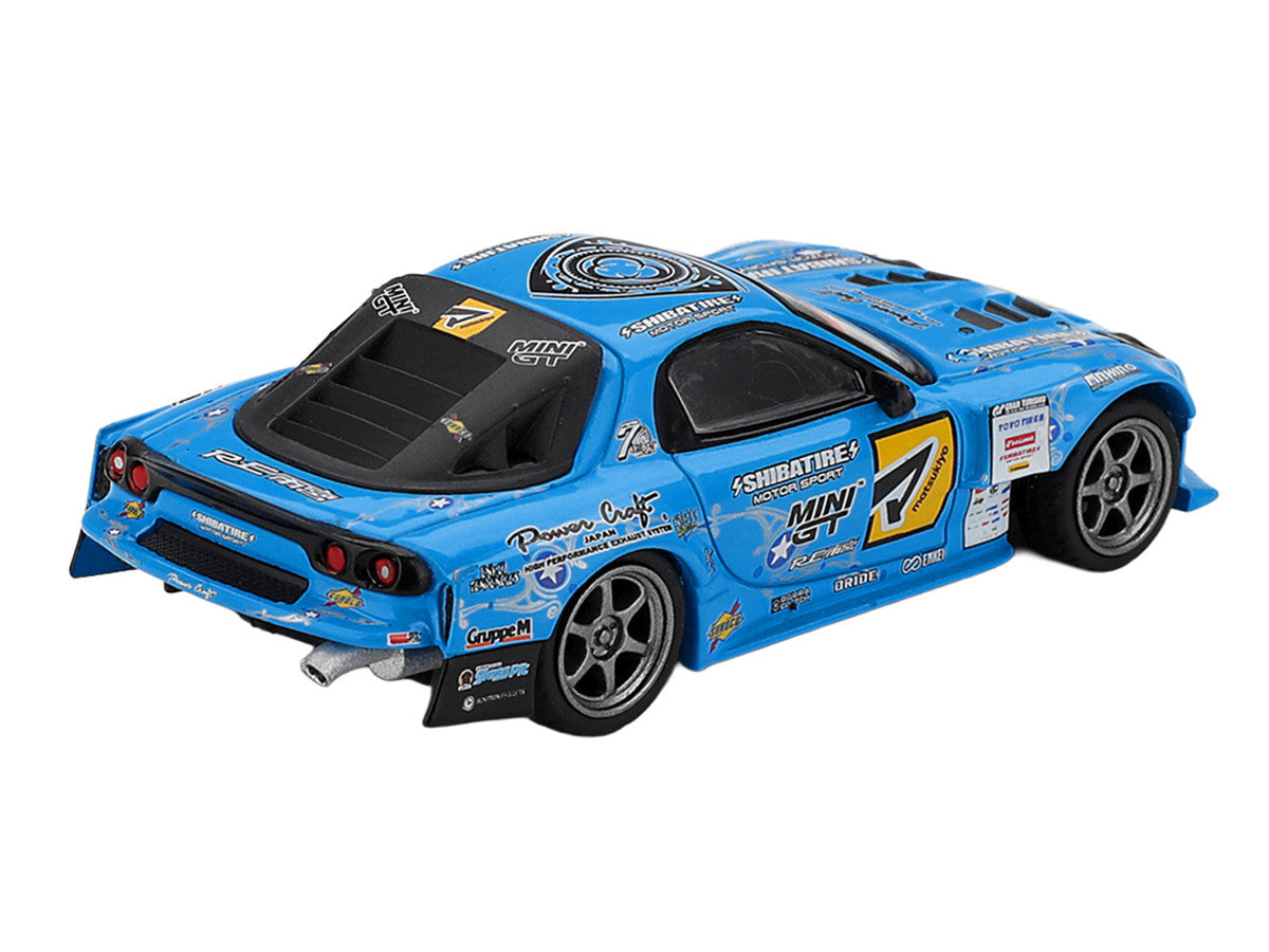 Mazda RX-7 RE-Amemiya RHD (Right Hand Drive) Blue with Graphics "D1GP" (2025) Limited Edition 1/64 Diecast Model Car by Mini GT LuxuryLifeWay Online Store
