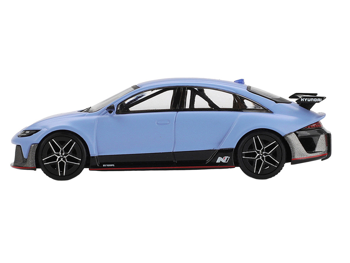 Hyundai RN22e (VP1) Light Blue with Blue Stripe Limited Edition 1/64 Diecast Model Car by Mini GT LuxuryLifeWay Online Store