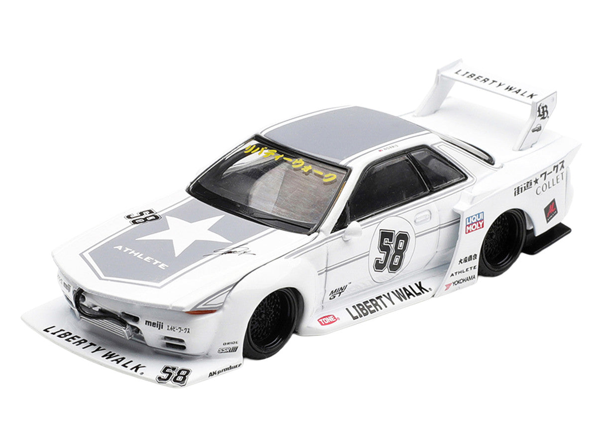 Nissan Skyline GT-R (R32) RHD (Right Hand Drive) #58 "Kaido Works" White with Gray Graphics "Tokyo Auto Salon 2025" Limited Edition 1/64 Diecast Model Car by Mini GT LuxuryLifeWay Online Store