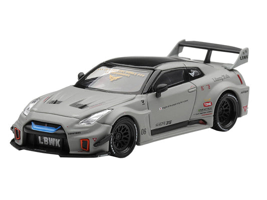 Nissan 35GT-RR Ver.1 "LB-Silhouette Works GT" Matt Gray with Black Top Limited Edition 1/64 Diecast Model Car by Mini GT LuxuryLifeWay Online Store