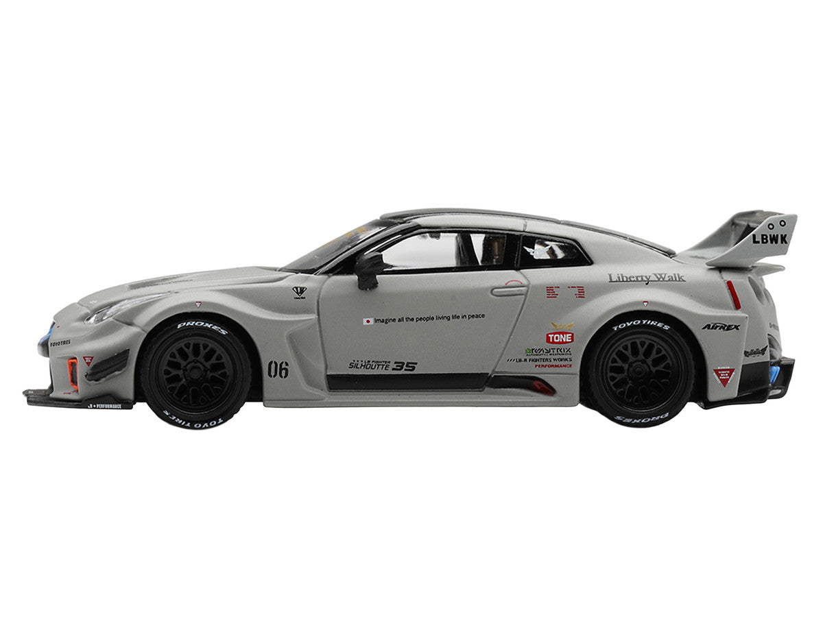 Nissan 35GT-RR Ver.1 "LB-Silhouette Works GT" Matt Gray with Black Top Limited Edition 1/64 Diecast Model Car by Mini GT LuxuryLifeWay Online Store