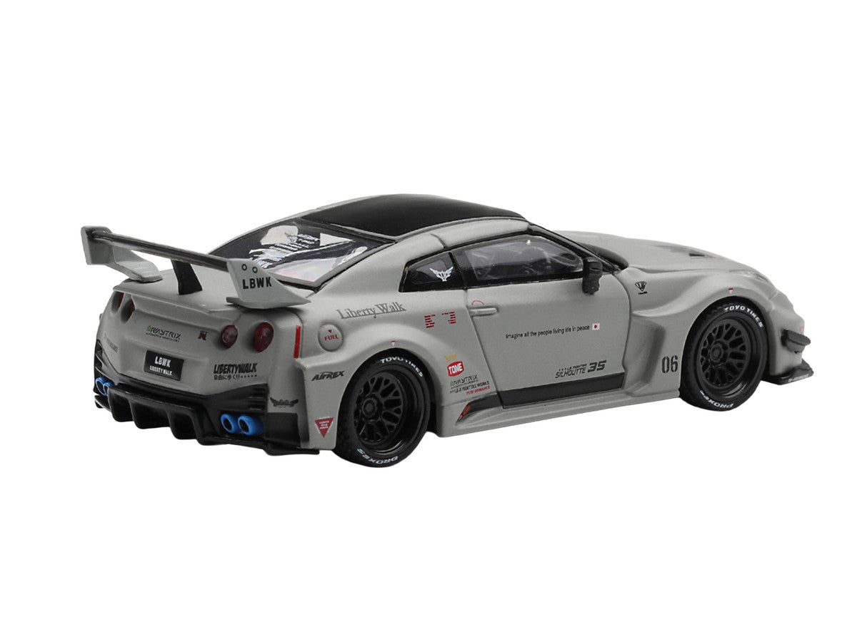 Nissan 35GT-RR Ver.1 "LB-Silhouette Works GT" Matt Gray with Black Top Limited Edition 1/64 Diecast Model Car by Mini GT LuxuryLifeWay Online Store