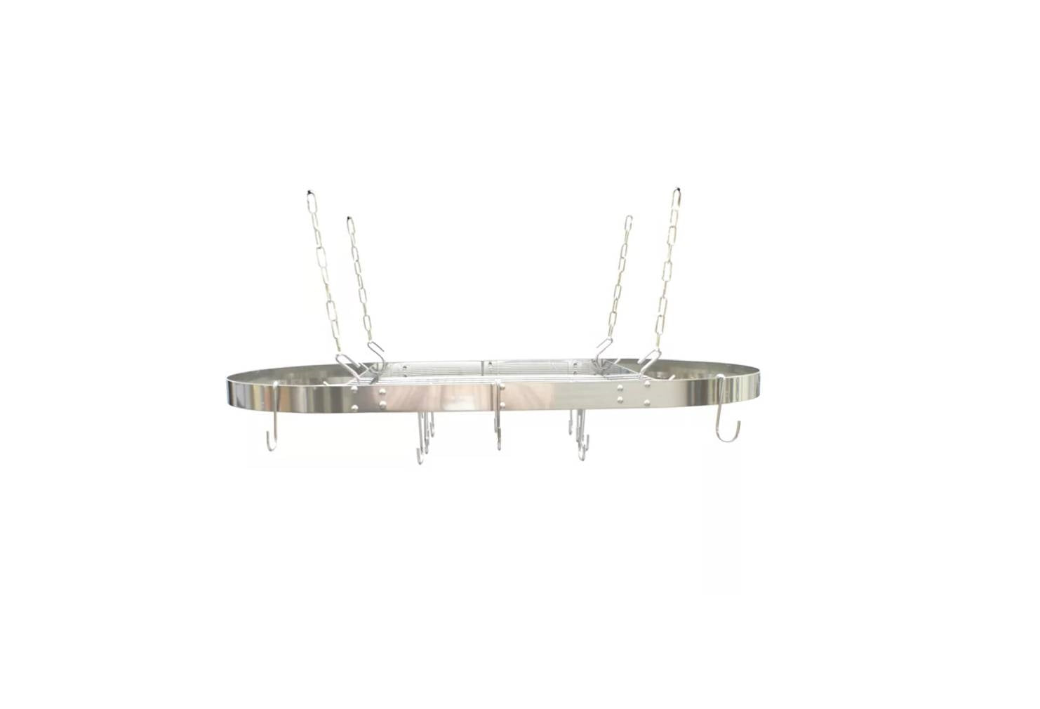 Modern Ceiling Mounted Stainless Steel Oval Hanging Pot Rack LuxuryLifeWay Online Store