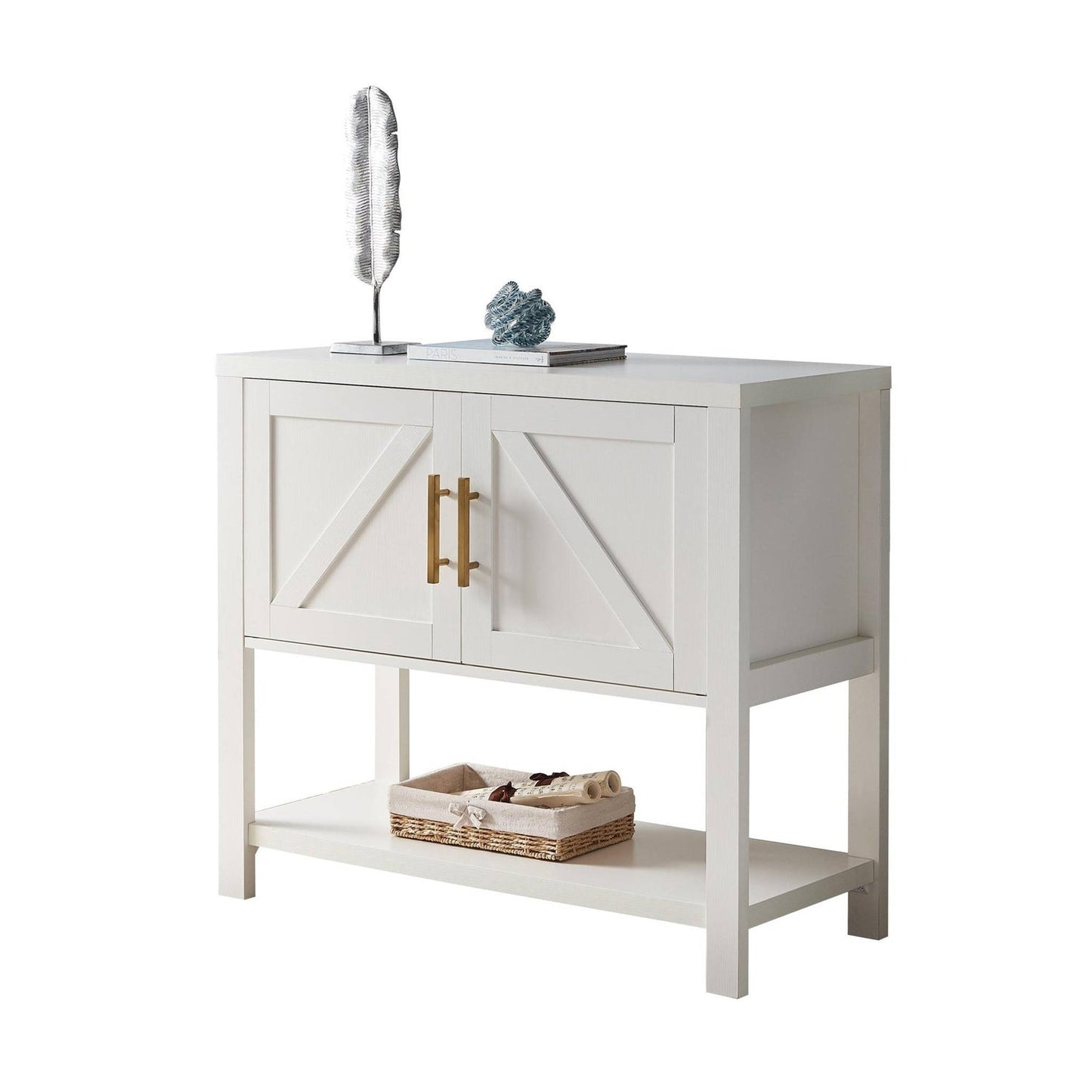 Modern 2 Drawer Wooden Storage Console Table White LuxuryLifeWay Online Store