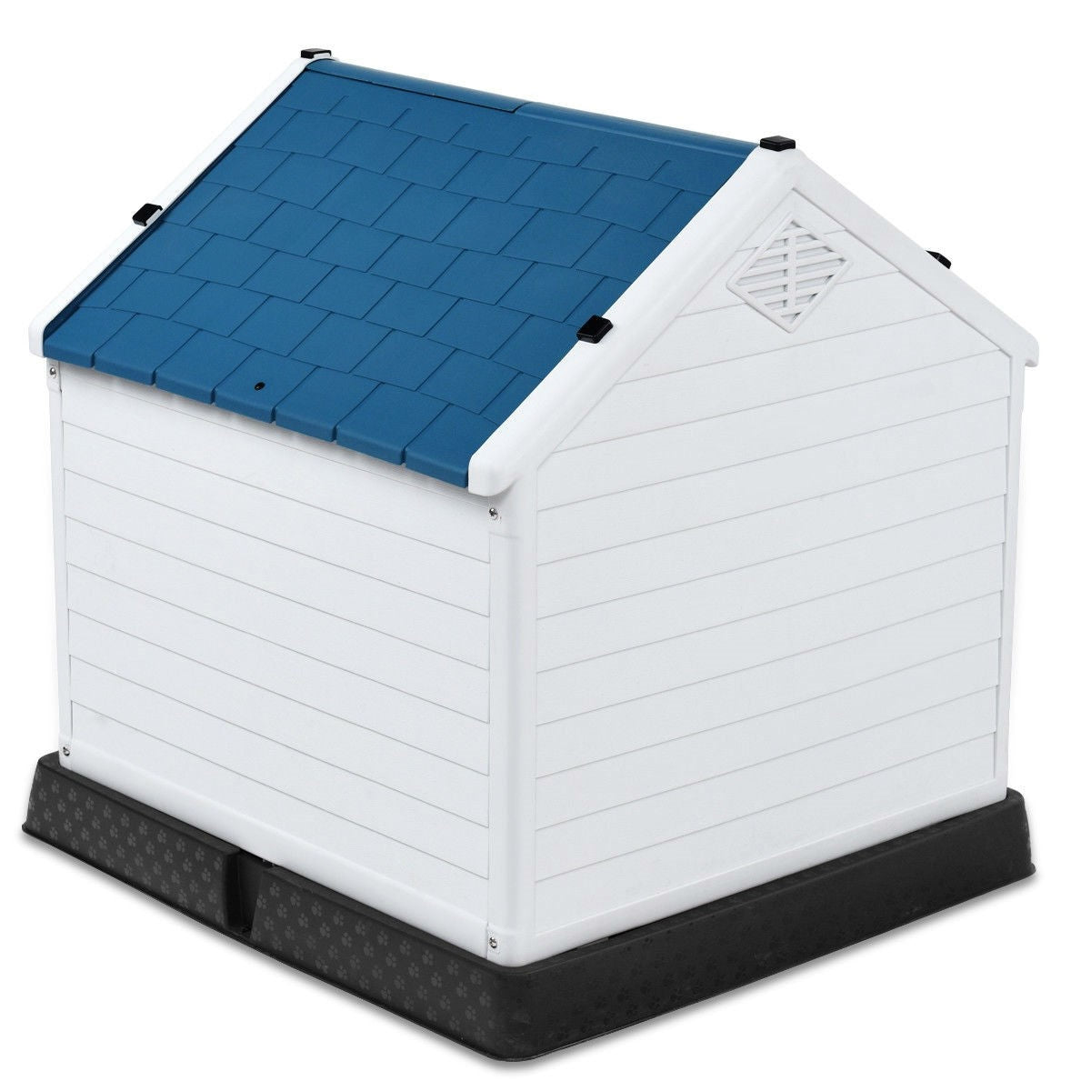Medium size Outdoor Heavy Duty Blue and White Plastic Dog House LuxuryLifeWay Online Store