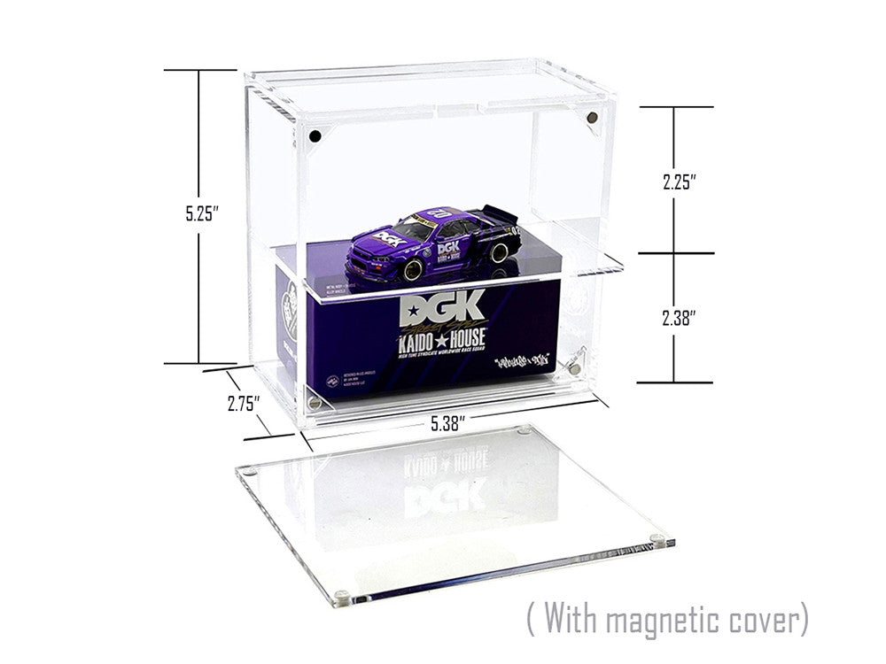 Showcase 2 Cars Desk Top Display Case with Cover "Mijo Exclusives" for 1/64 Scale Models LuxuryLifeWay Online Store